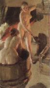 Anders Zorn girls from dalarna having a bath oil on canvas